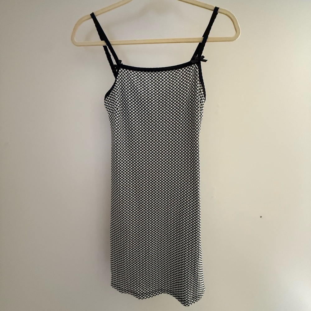 B/W Checkered Slip Dress